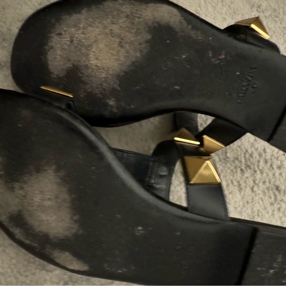 VALENTINO FLAT ROMAN STUD CALFSKIN SLIDE SANDAL 38 - Picture 7 of 9